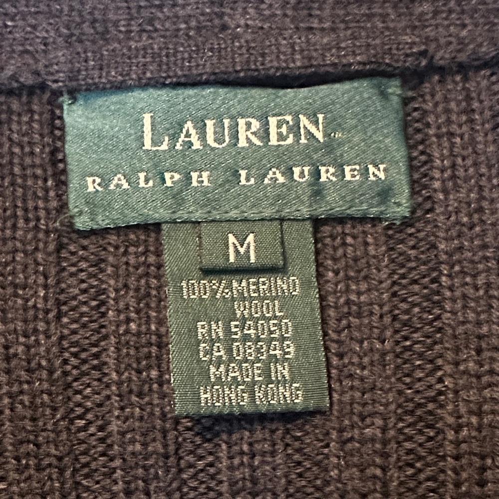 Lauren Ralph Lauren Merino Wool Cardigan Gray EUC M - Picture 4 of 4